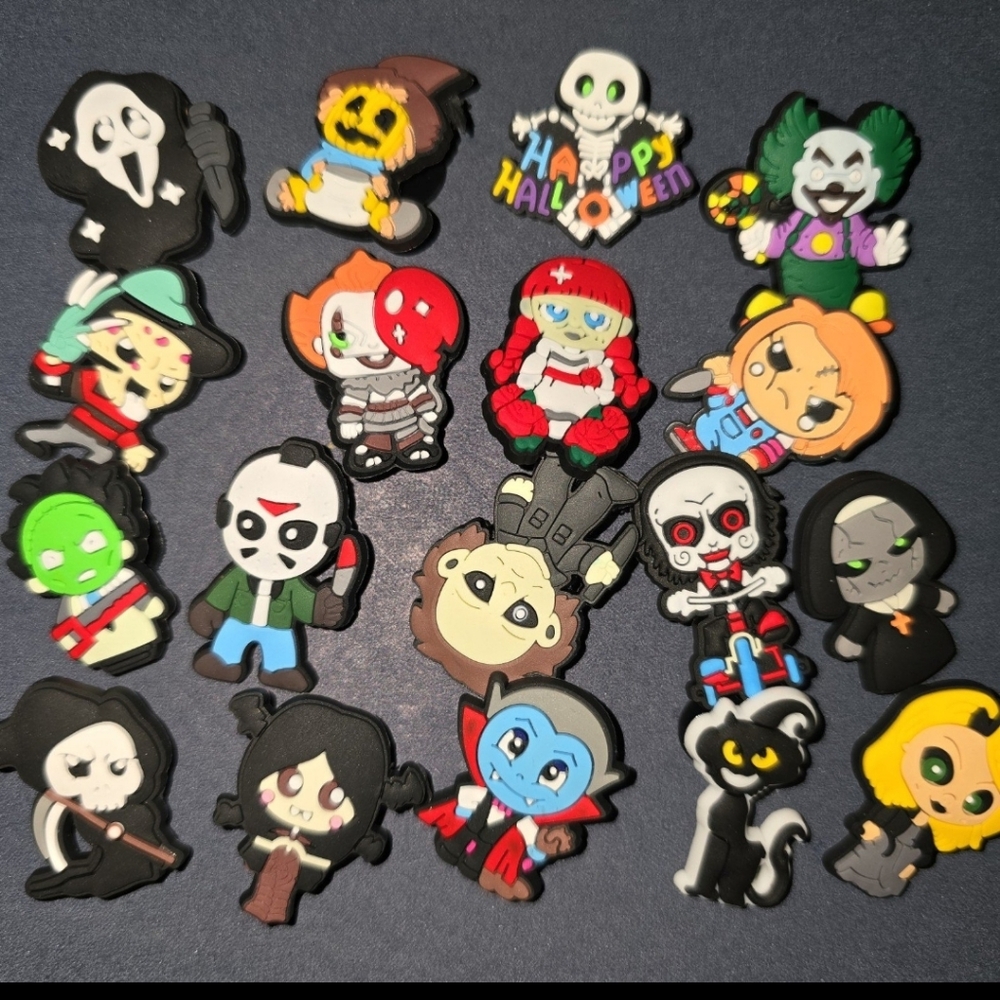 18 Halloween Horror Croc Charms Shoe Charms Bag Charms Lunchbox Charms